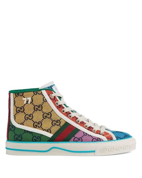 gucci tennis 1977 gg multicolor high-top sneakers